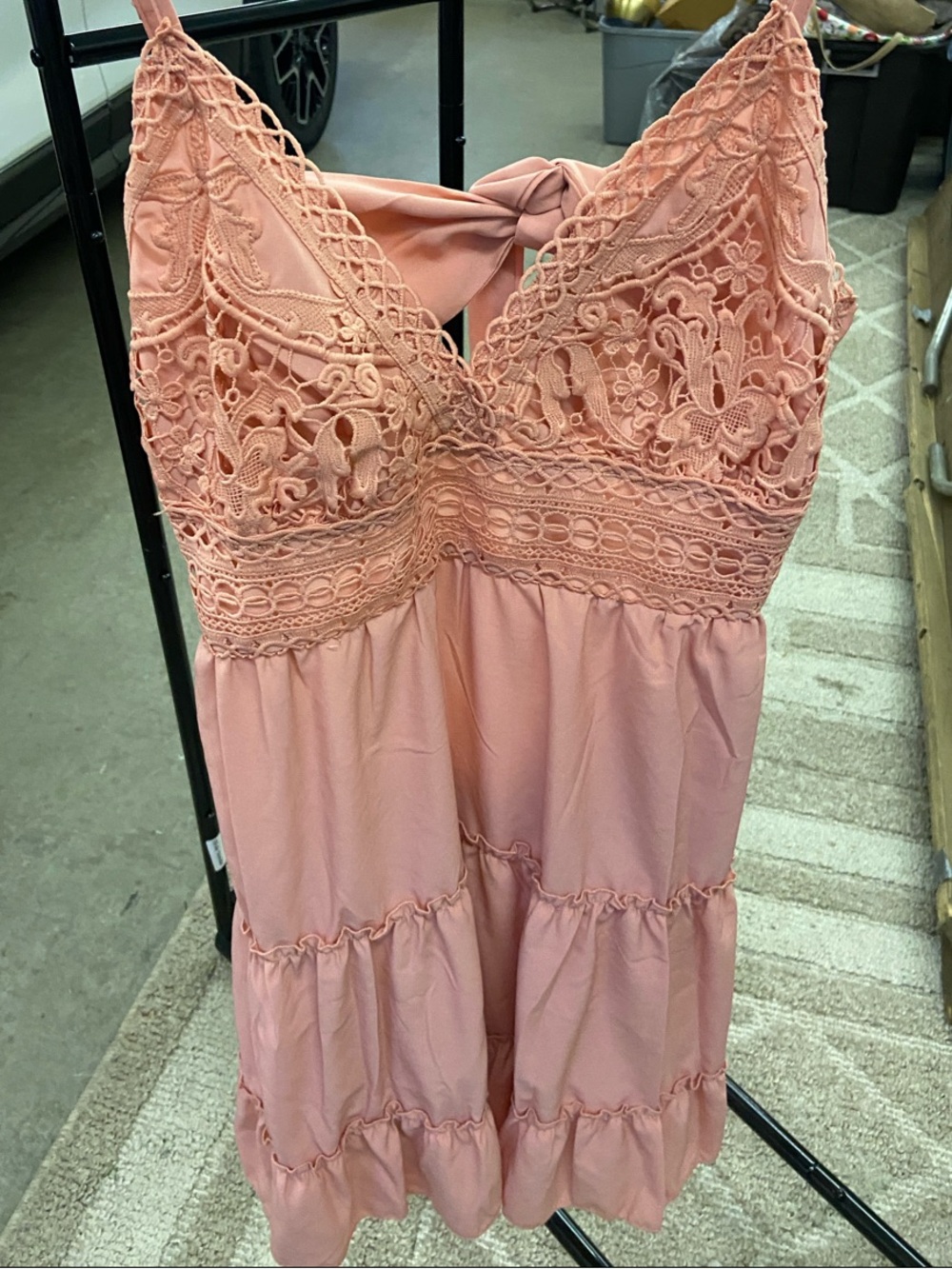Women's Lace-Detail Pink Chemise Nightdress - Soft Pink